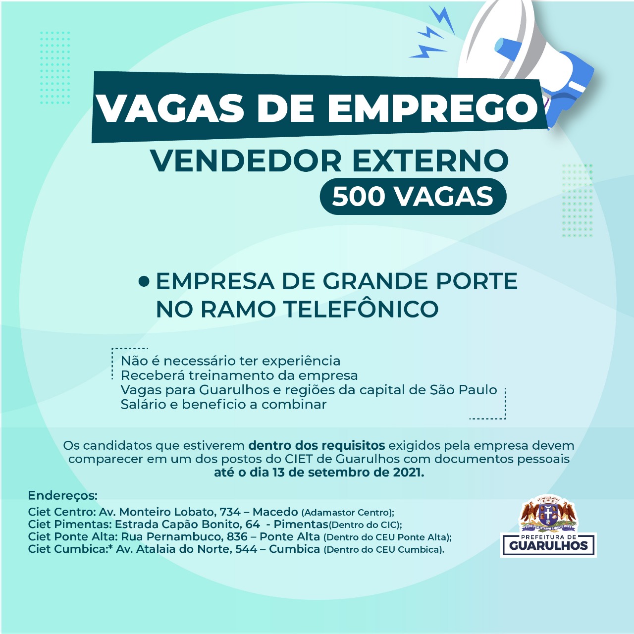 Ciet Guarulhos Divulga 500 Vagas Para Vendedor Externo Prefeitura De Guarulhos 2016